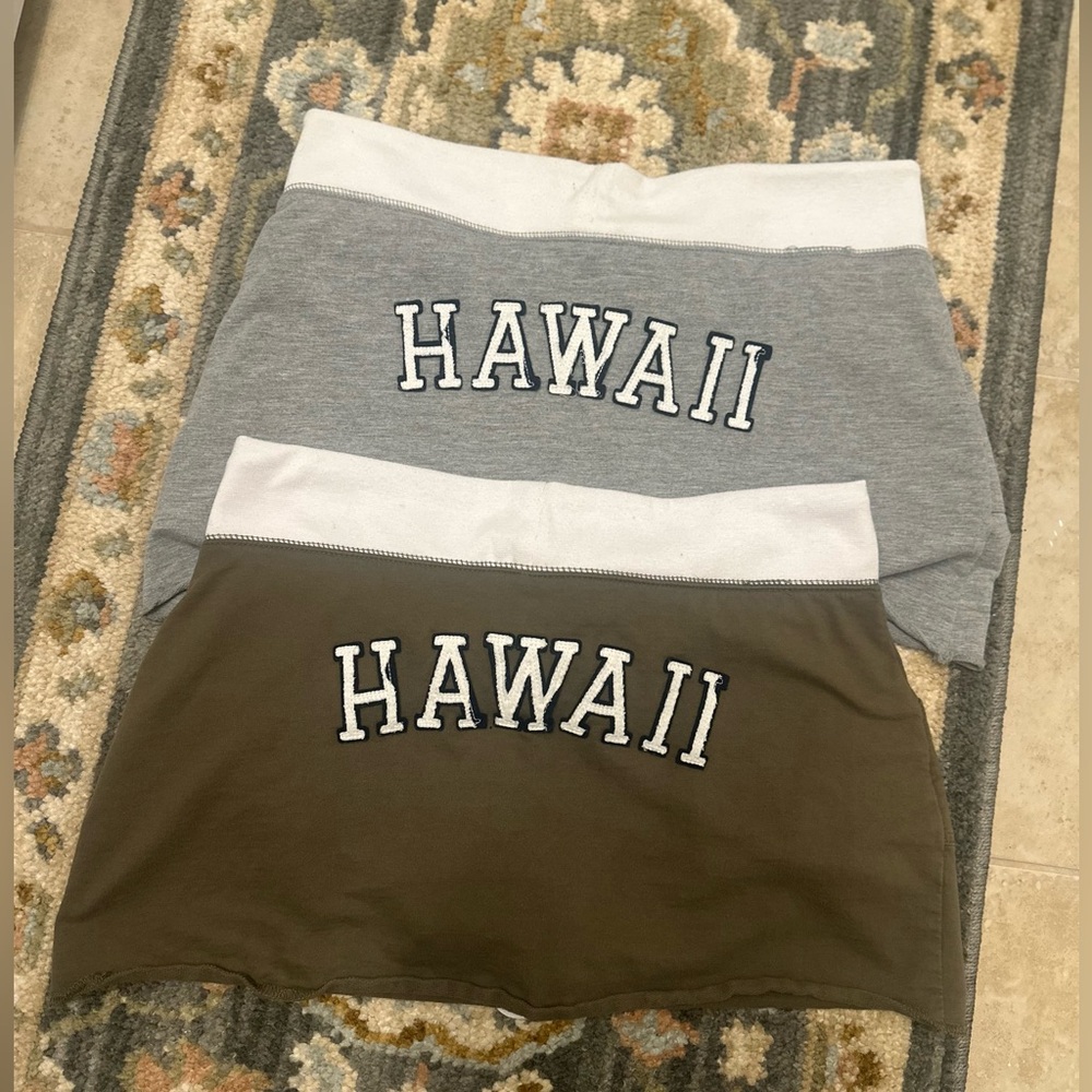 Two pack women’s XL y2k logo Hawaii skirt grey/green perfect 4 beach vacation